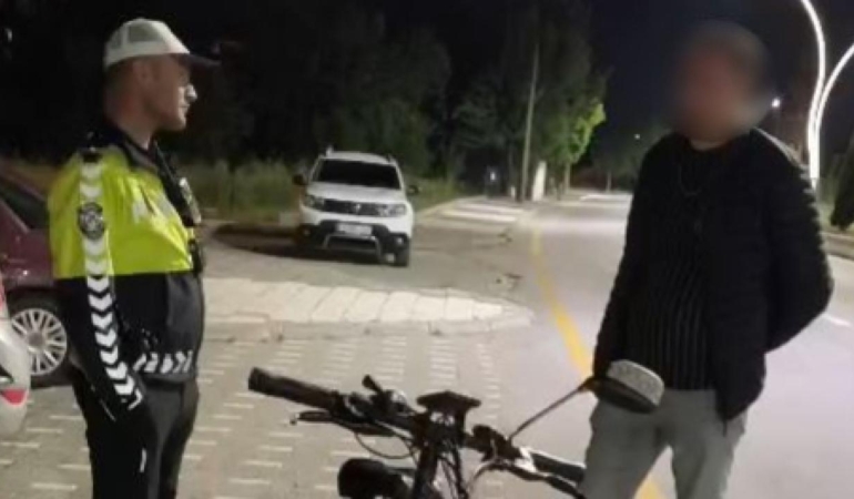 Polisten alkollü bisikletliye 18 bin lira ceza: Alkollü eşek bile kullanamazsın