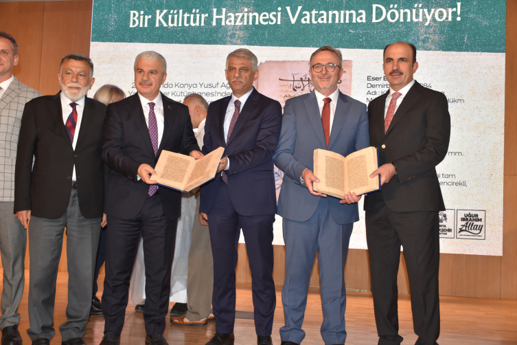 757 yıllık el yazması Konya'ya iade edildi