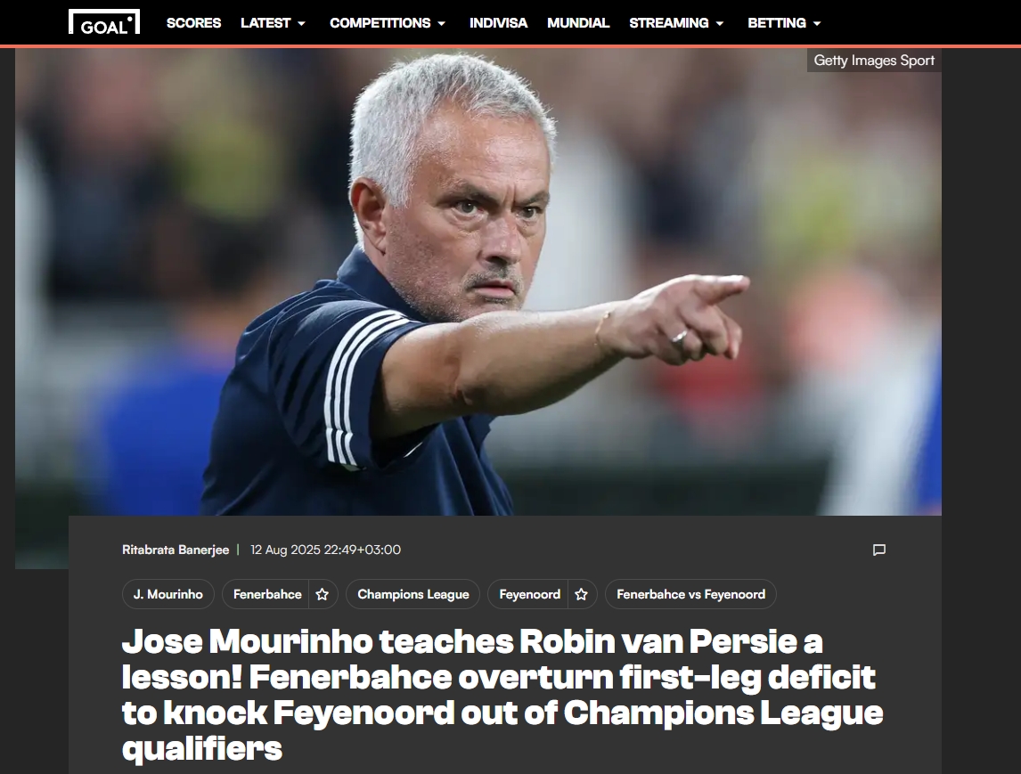 Dış basından flaş manşet: Mourinho, Van Persie’ye ders verdi!