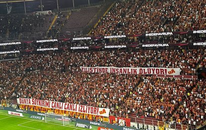 Galatasaray tribünlerinden Filistin için destek mesajları!