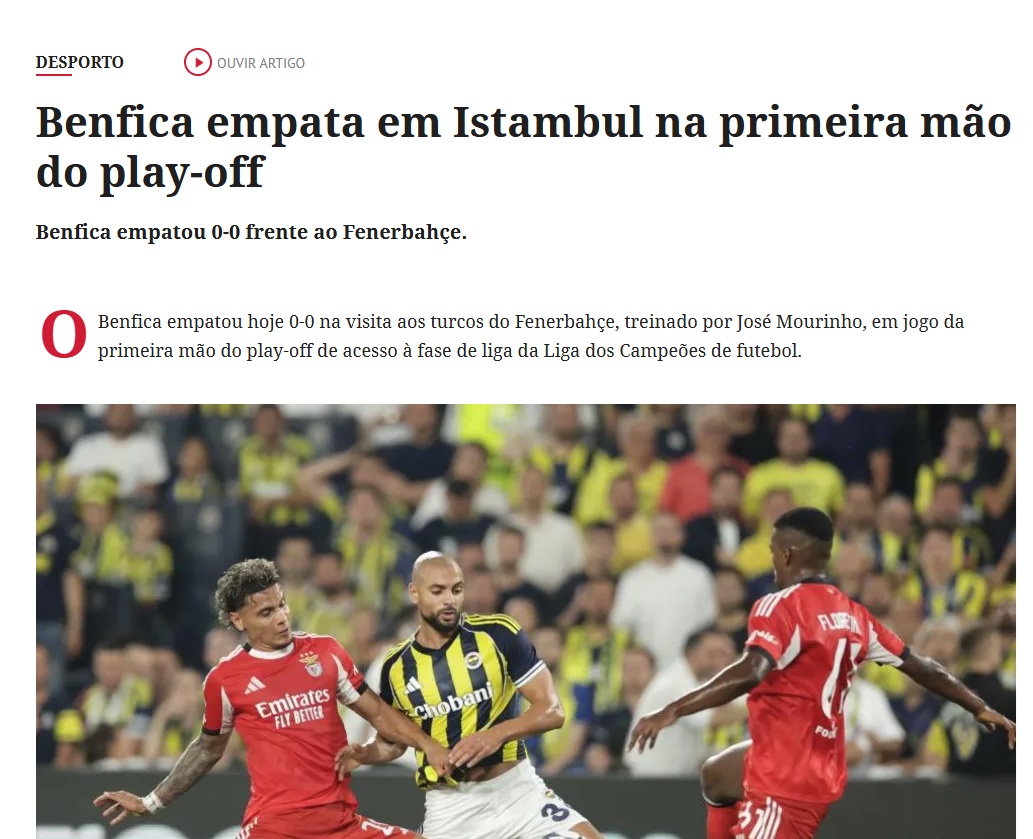 Portekiz basınından F.Bahçe-Benfica yorumları!