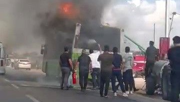Adana'da belediye otobüsünde yangın