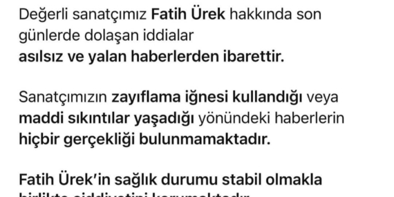 Fatih Ürek’in menajeri o iddialara sitem etti