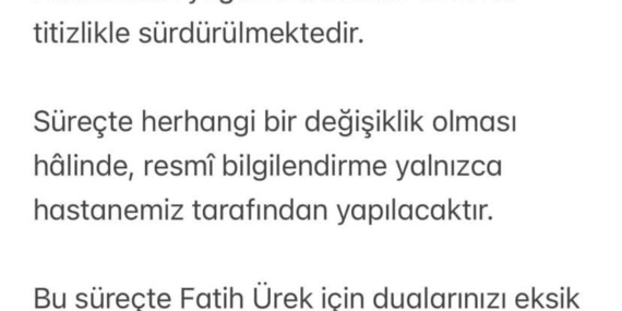 Fatih Ürek’in sağlık durumu nasıl? Menajerinden yeni açıklama