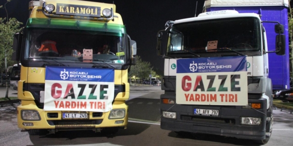 Kocaeli’den Gazze’ye yardım tırları dualarla uğurlandı