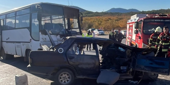 Mersin’de otobüs ile otomobil çarpıştı: 1 ölü