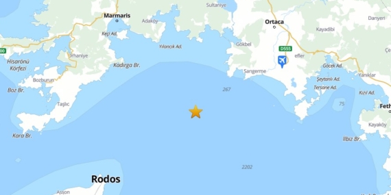 Muğla açıklarında 4.5 büyüklüğünde deprem