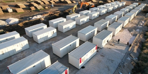 Sındırgı’ya konteyner kent çaışmaları sürüyor