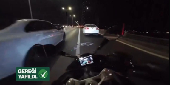 Trafikte makas atan motosiklet sürücüsü yakalandı