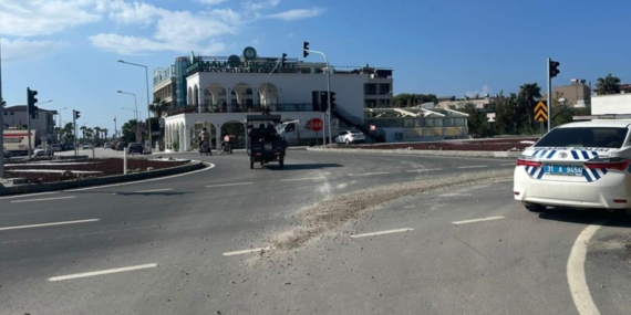 Yola harç döken beton mikserinin sürücüne 8 bin 500 lira ceza