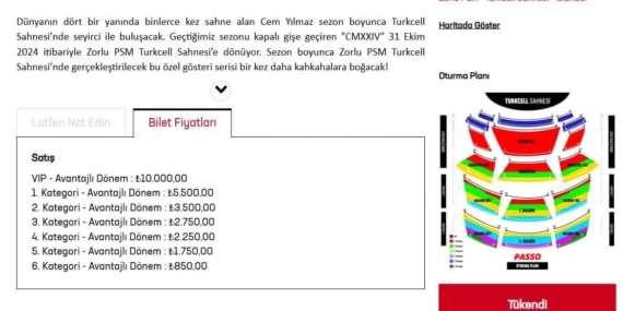 Cem Yılmaz’ı izlemenin bedeli karaborsada 54 bin TL