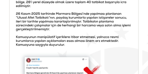 DMM, Büyük Marmara Depremi Tatbikatı iptal edildi iddialarını yalanladı