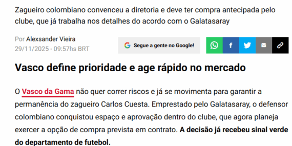 GALATASARAY TRANSFER HABERİ – Vasco da Gama’dan Carlos Cuesta kararı! Bonservisini alacaklar mı?