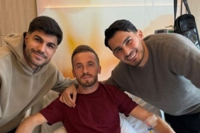 Galatasaray'ın milli futbolcuları Uğurcan Çakır ve Eren Elmalı'dan Edin Visca'ya ziyaret!