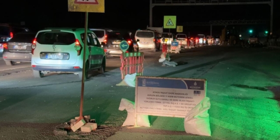 İSKİ çalışması yoğun trafiğe neden oldu