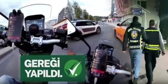 İstanbul’da trafik güvenliğini tehlikeye düşüren motosiklet sürücüsüne ceza