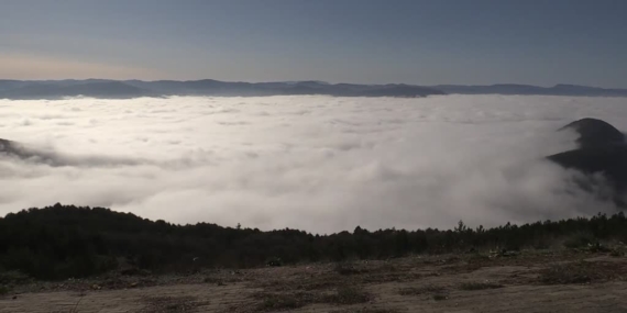 Mudurnu Ovası’nda sis denizi oluştu