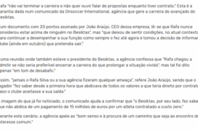 Rafa Silva'nın menajerlik şirketinden Beşiktaş'a flaş yanıt!