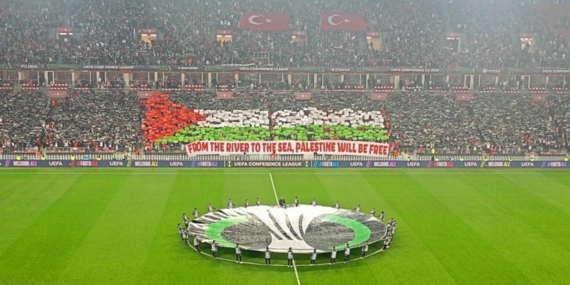 Samsunspor taraftarından Filistin’e destek koreografisi