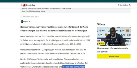 Samsun’un hocası Thomas Reis’a sürpriz talip! Bundesliga ekibi istiyor