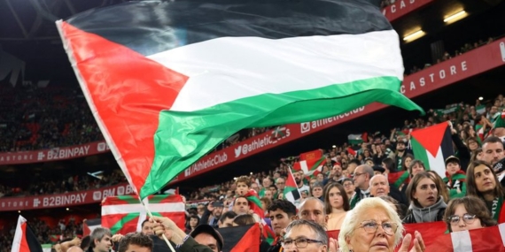 San Mames’te Gazze’ye destek maçı! Filistin Milli Futbol Takımı sahaya çıktı