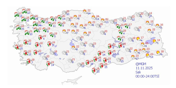 Yeni haftada sıcaklık düşüyor, sağanak geliyor