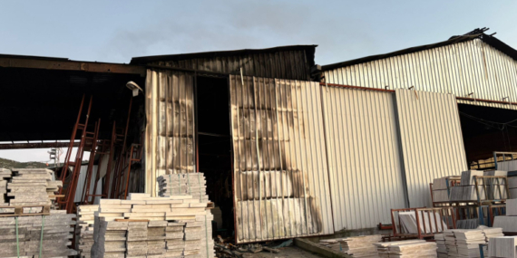 Burdur’da mermer fabrikasında yangın