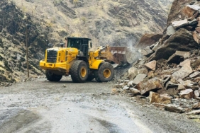 Şırnak'ta şiddetli yağış sonrası dev kayalar yola düştü