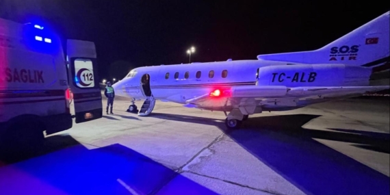 Ambulans uçak kalp hastası bebek için havalandı