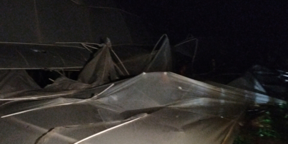 Antalya'da hortum bazı ev ve seralara zarar verdi