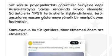 DMM, Suriye'de YPG'li teröristlere ait İHA'nın, çocuk nedeniyle rota değiştirdiği iddiasını yalanladı
