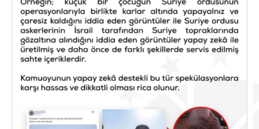 DMM'den Suriye'yle ilgili yapay zeka destekli dezenformasyon faaliyetlerine ilişkin uyarı