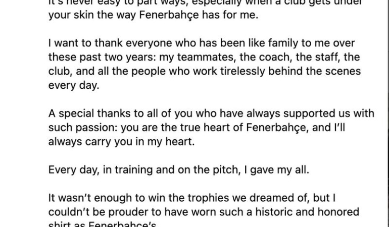 Edin Dzeko'dan Fenerbahçe'ye veda paylaşımı!