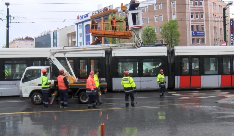 İstanbul'da KabataşBağcılar Tramvay Hattı'nda teknik arıza