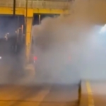 Metrobüsün motorunda yangın