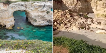 İtalya'nın Adriyatik kıyısındaki ünlü Aşıklar Kemeri Sevgililer Günü'nde çöktü