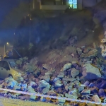 Bursa'da sitenin istinat duvarı çöktü