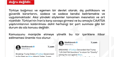 DMM, 'Trump Türkiye'ye İran'a saldırı talimatı verdi' iddialarını yalanladı