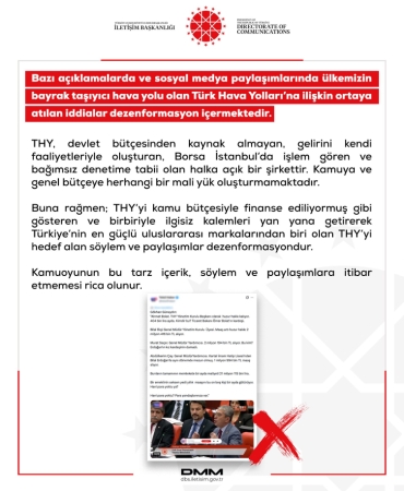 THY'nin kamu bütçesinden yararlandığı iddialarına yalanlama