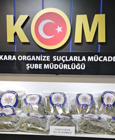 Ankara'da 25 kilogram uyuşturucu ele geçirildi