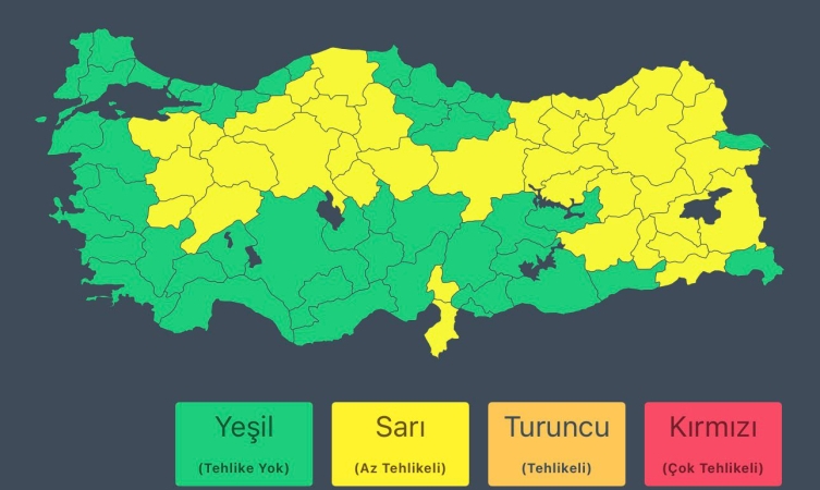 Bakanlıktan bazı iller için 'sarı' kodlu meteorolojik uyarı