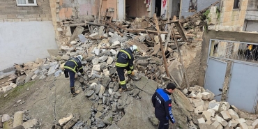 Gaziantep'te sağanak sonrası ev çöktü