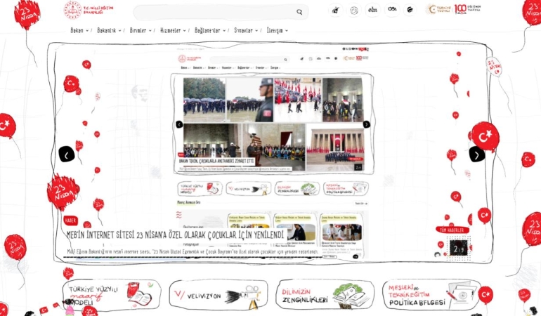 MEB'in internet sitesi 23 Nisan'a özel yeniden tasarlandı