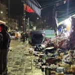 Sivas'ta devrilen otomobil 2 iş yerine çarparak hasara neden oldu