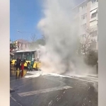 Ümraniye'de İETT otobüsünde yangın çıktı